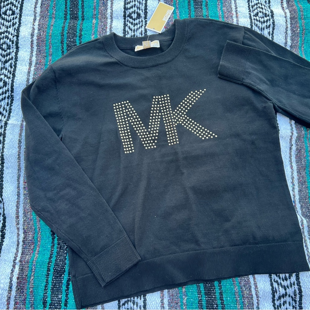 NWT Michael Kors pull over Sweater, gold detailing